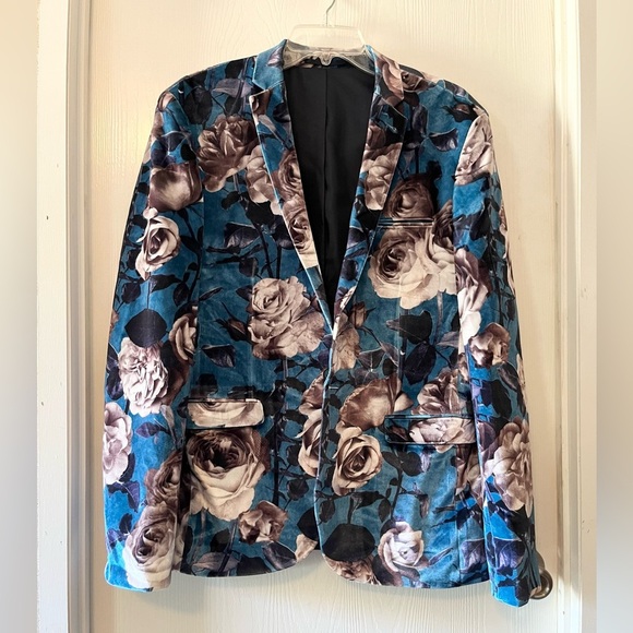ASOS Jackets & Blazers - ASOS Velvet Blazer with Floral Design
